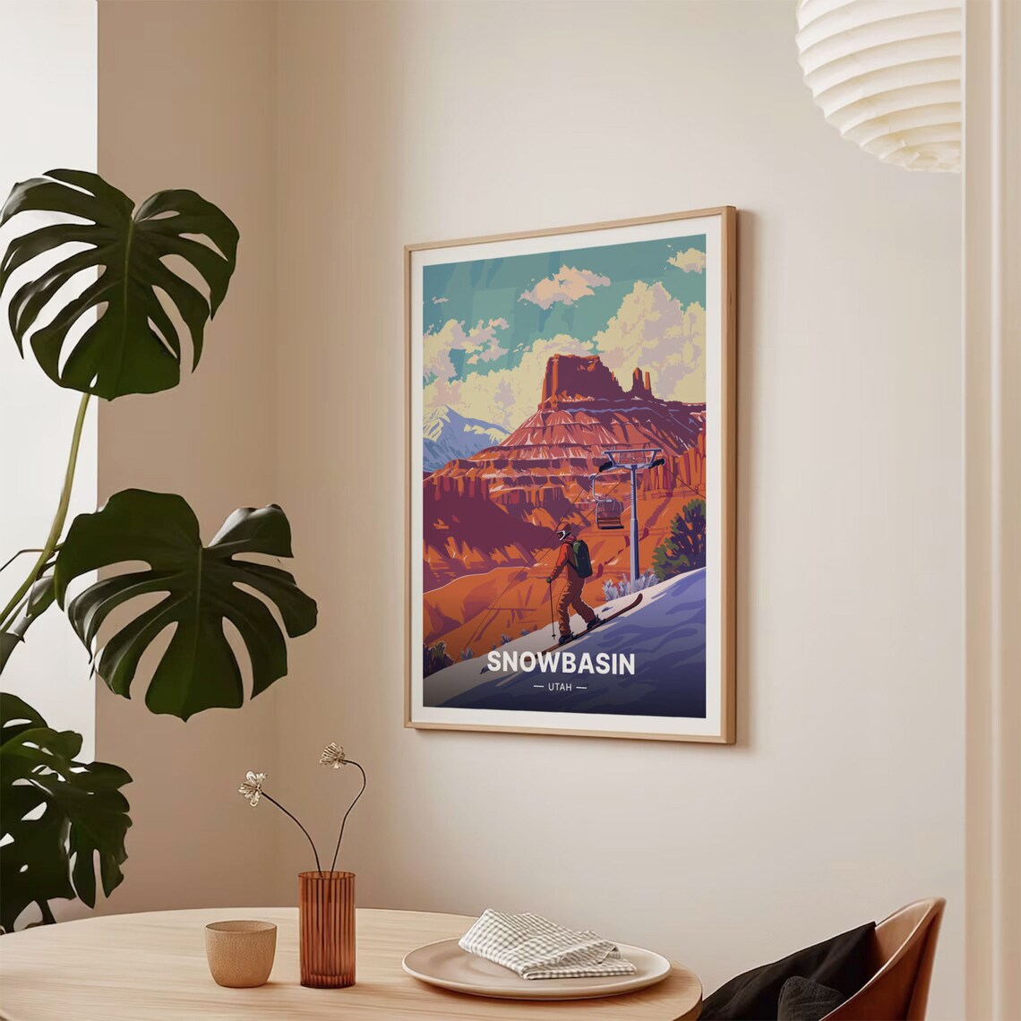 Snowbasin Ski Resort Travel Poster, Utah Ski Area - Image 2