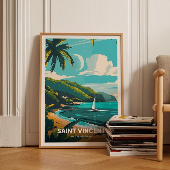 Saint Vincent And Grenadines Poster Caribbean Travel Wall Art Perfect Gift For Travel Enthusiasts C20 1004