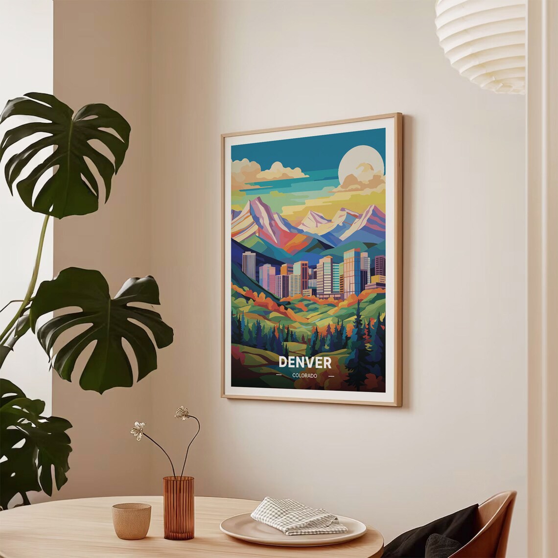 Denver Colorado Travel Poster, Mid Century Modern - Image 2