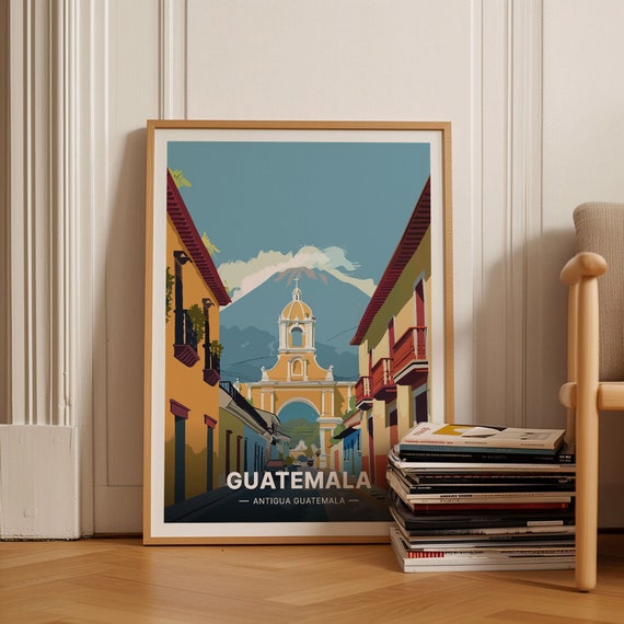 Antigua Guatemala Landscape Poster Matte Wall Art For Home Office Decor Travel Inspired Artwork C20 998