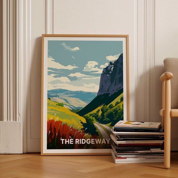 Ridgeway National Trail Wall Art Ivinghoe Beacon Travel Poster Chilterns Decor Hiking Enthusiast Gift Home Office Decoration C20 1635