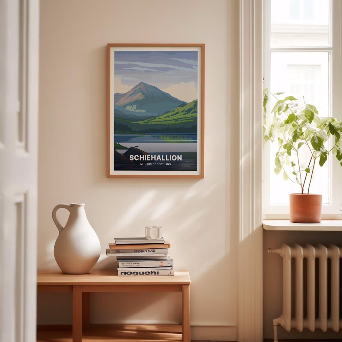 Schiehallion Munros Scotland Travel Poster, Hiking Trails - Image 4