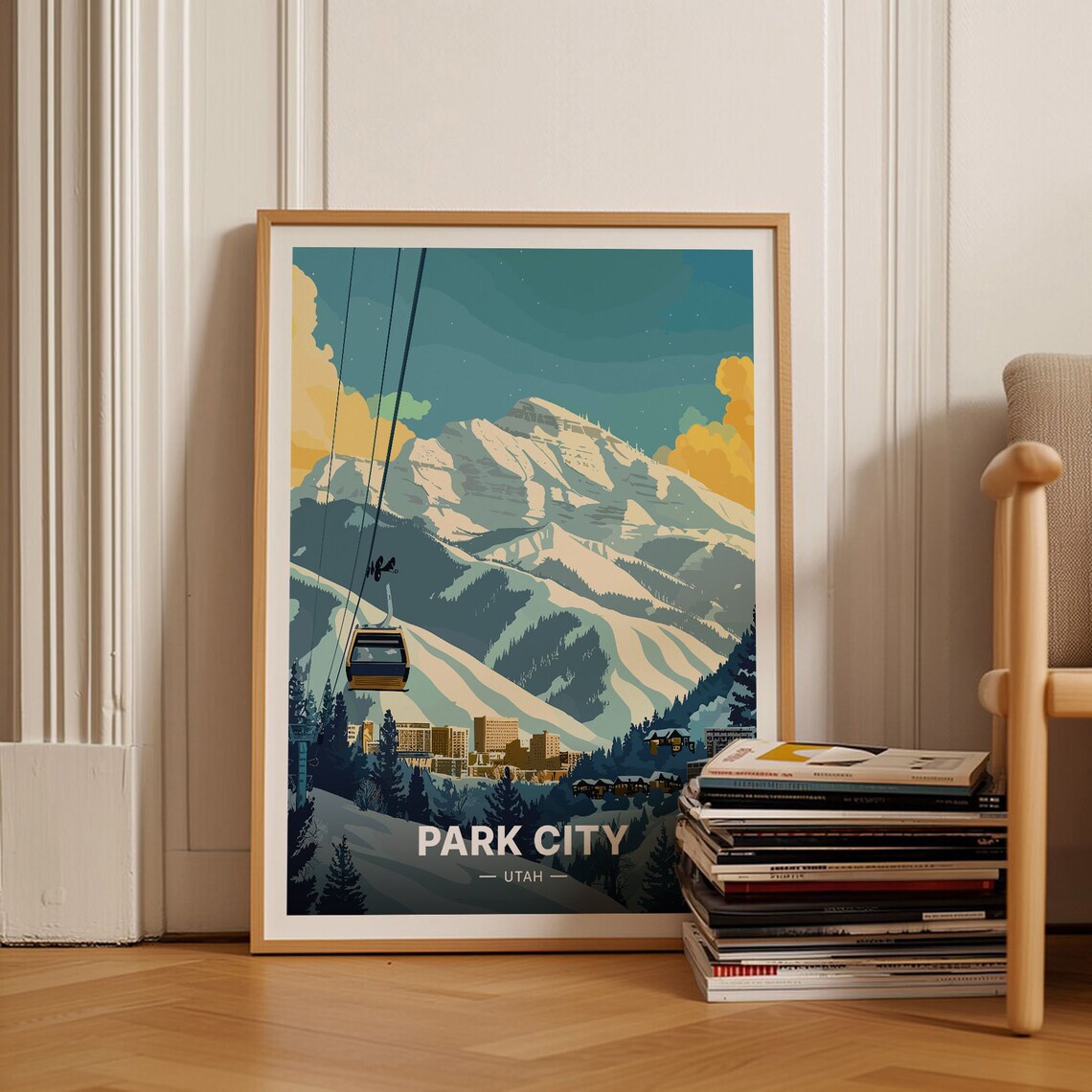 Park City Utah Ski Poster, Winter Travel Poster