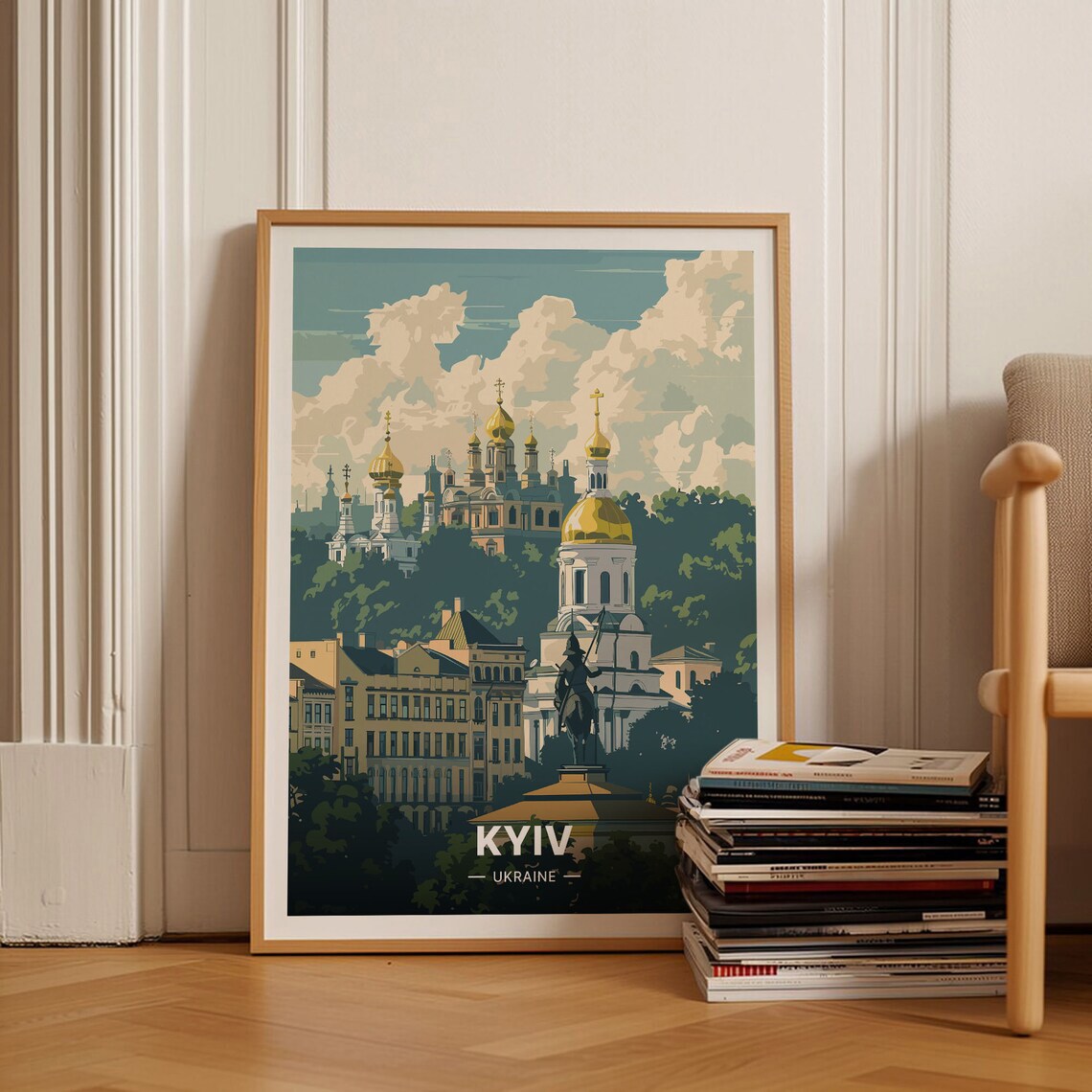 Kyiv Ukraine Golden Domed Cathedrals Cityscape Travel Poster