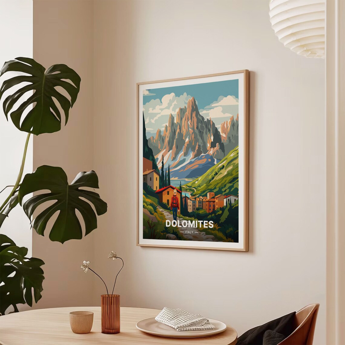 Italy Dolomites Travel Poster, Scenic Mountain Landscape - Image 2