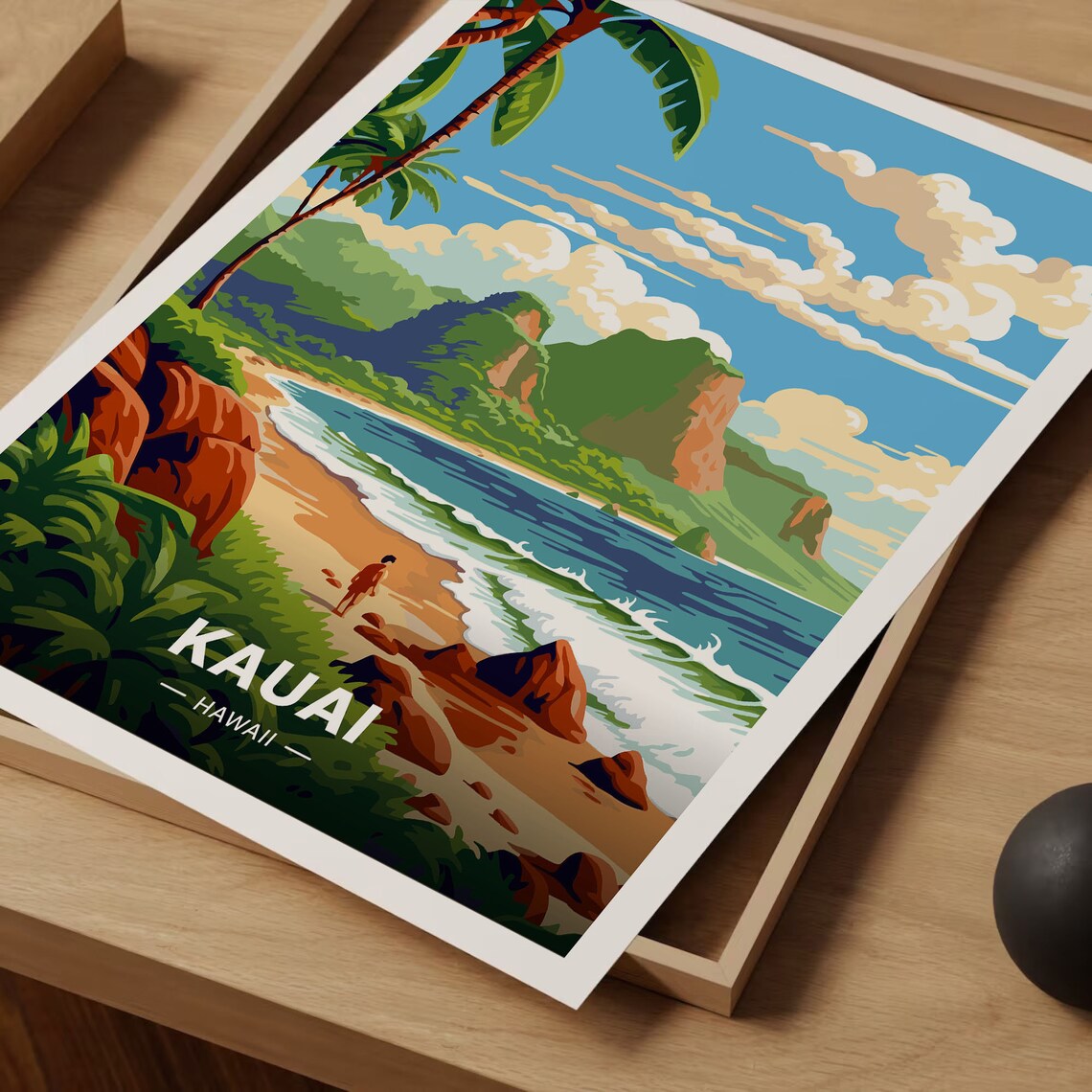 Kauai Travel Poster, Tropical Hawaii Home Decor - Image 3