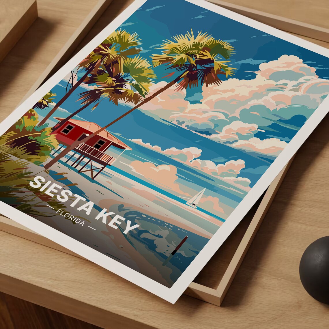 Siesta Key Travel Poster, Florida Beach Wall Art - Image 3