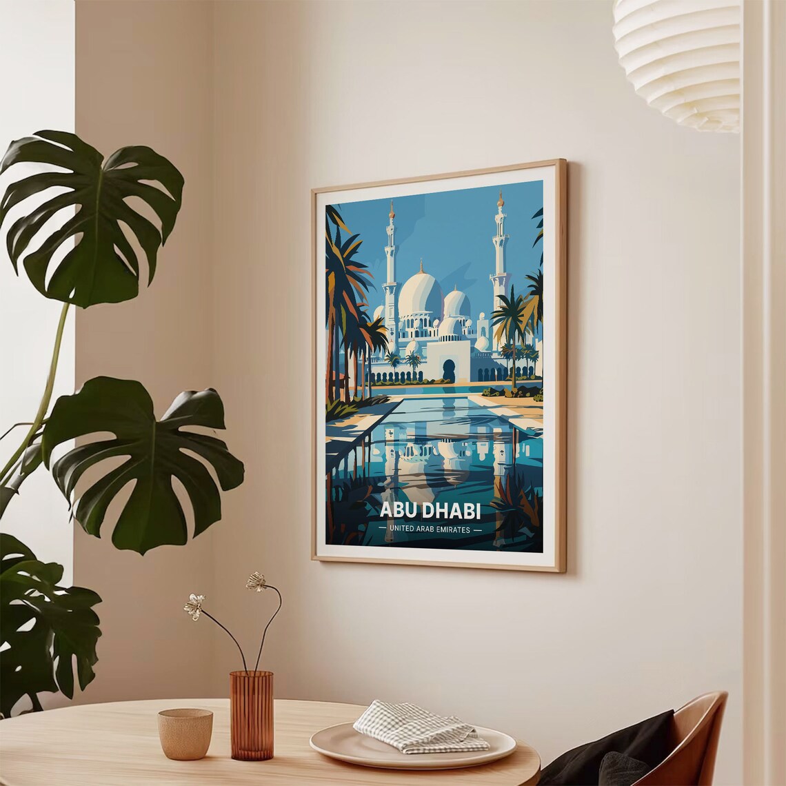 Abu Dhabi Cityscape Travel Poster, United Arab Emirates - Image 2