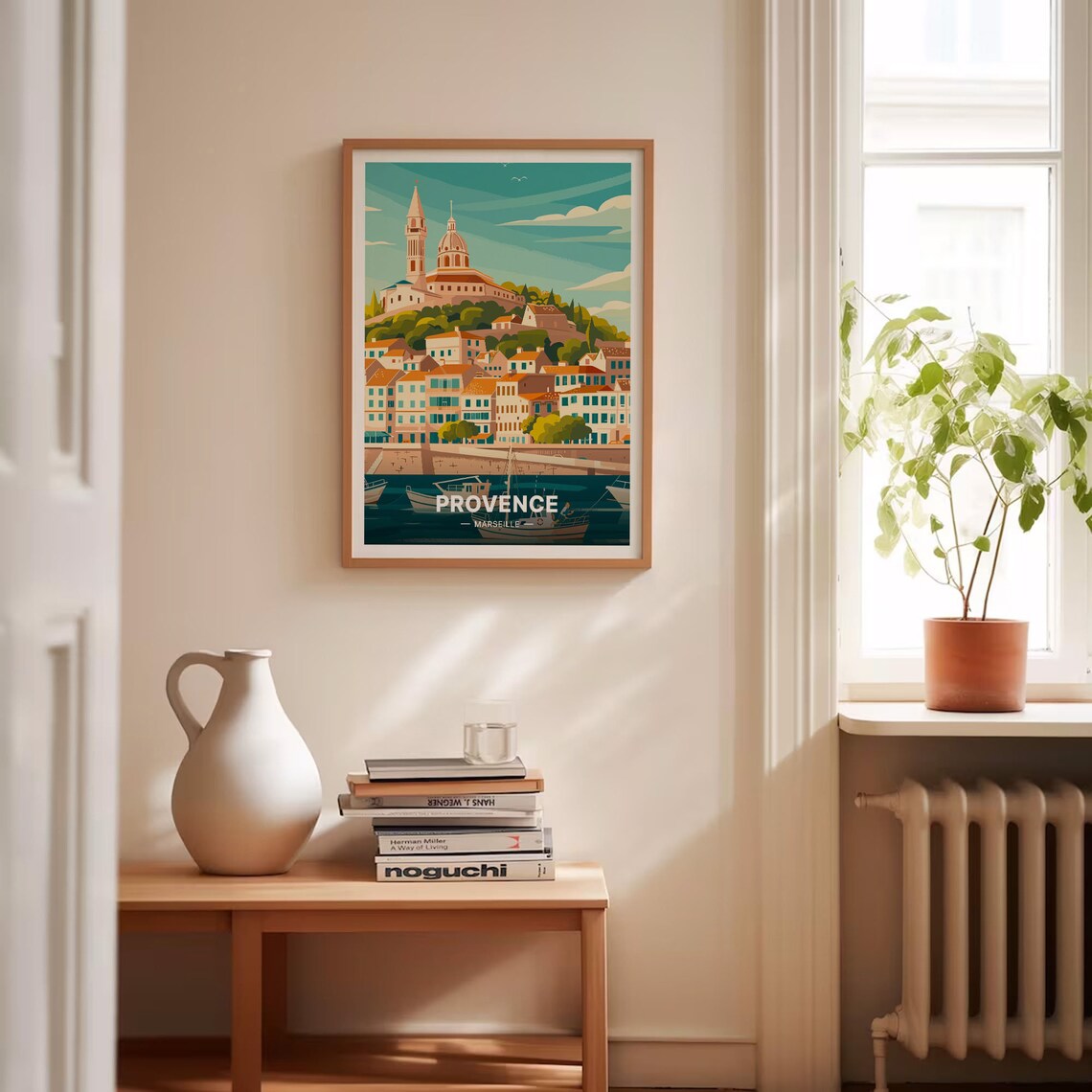 Provence Marseille France Basilica Hill Harbor Cityscape Travel Poster - Image 4