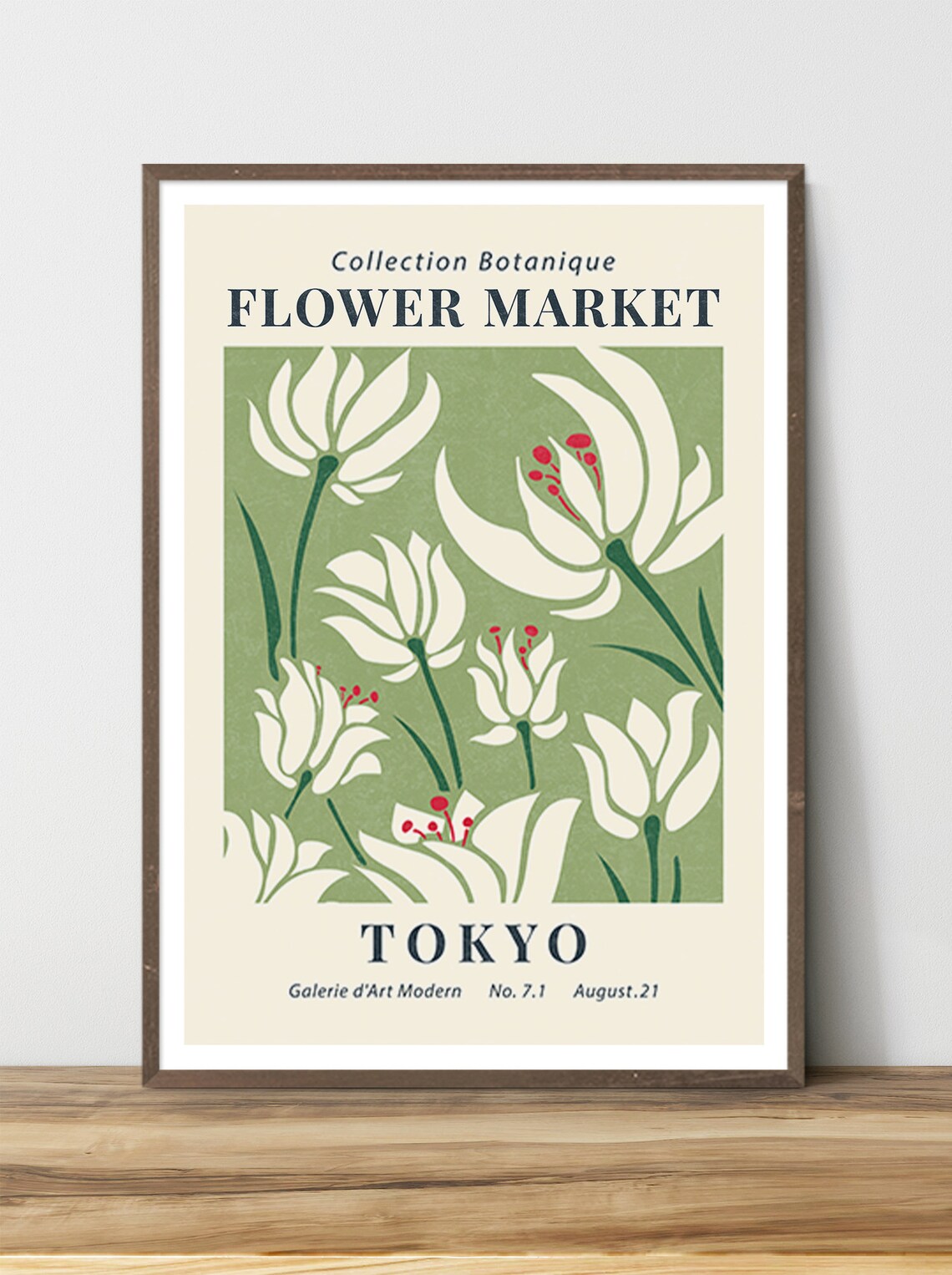 Flower Market Tokyo Botanical Exhibition Poster White Tulips - Image 3