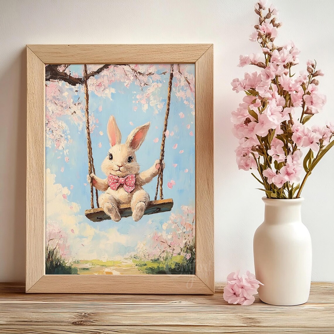 Easter Bunny Print, Vintage Spring Nursery Decor - Image 4
