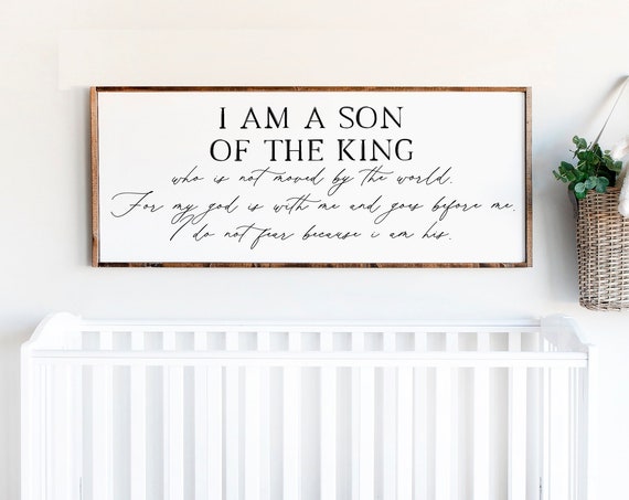 I Am A Son Of The King Nursery Wall Art Print