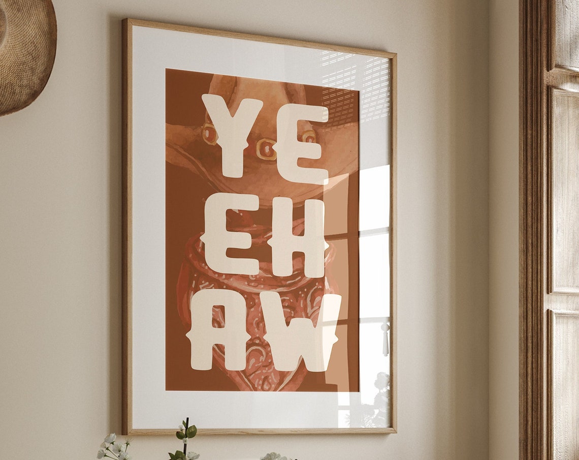 Western Style Art Print Boho Minimalist Prints Modern Art Bohominimalistdecor Cowboy Art File
