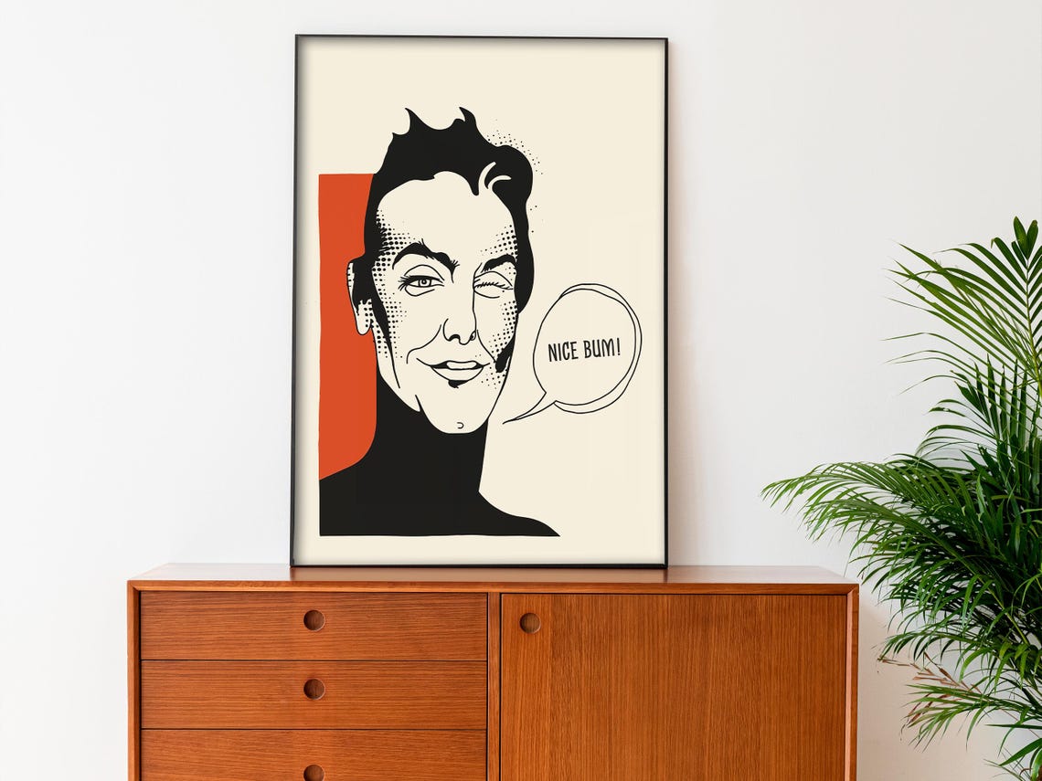 Nice Bum Winking Pop Art Man Cheeky Bathroom Humor Retro Poster - Image 3