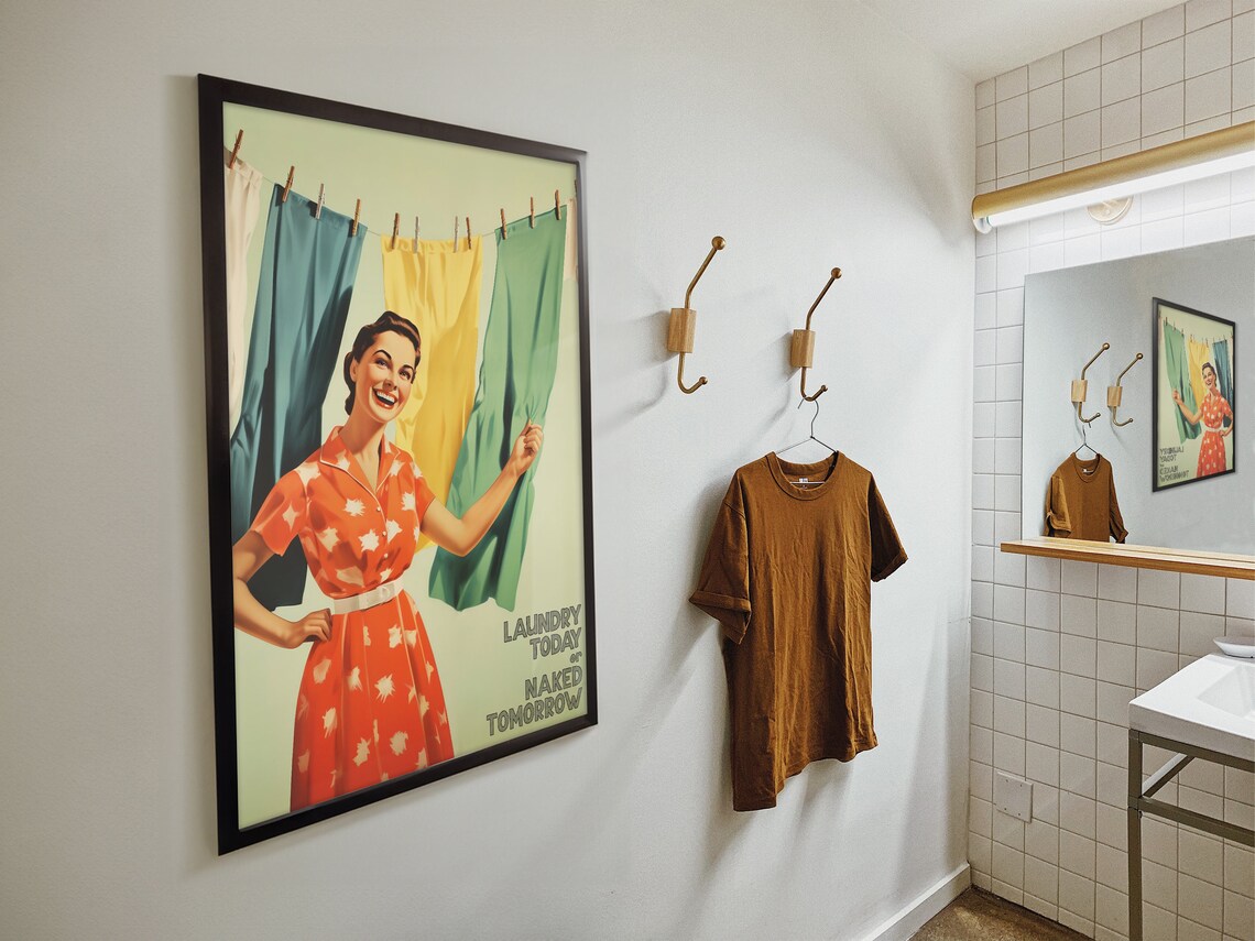 Laundry Room Retro Housewife Poster Print - Image 4