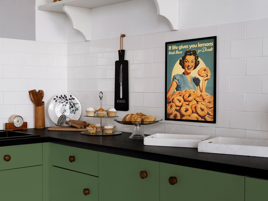 Retro Doughnut Kitchen Art Print, 50s Style - Image 2