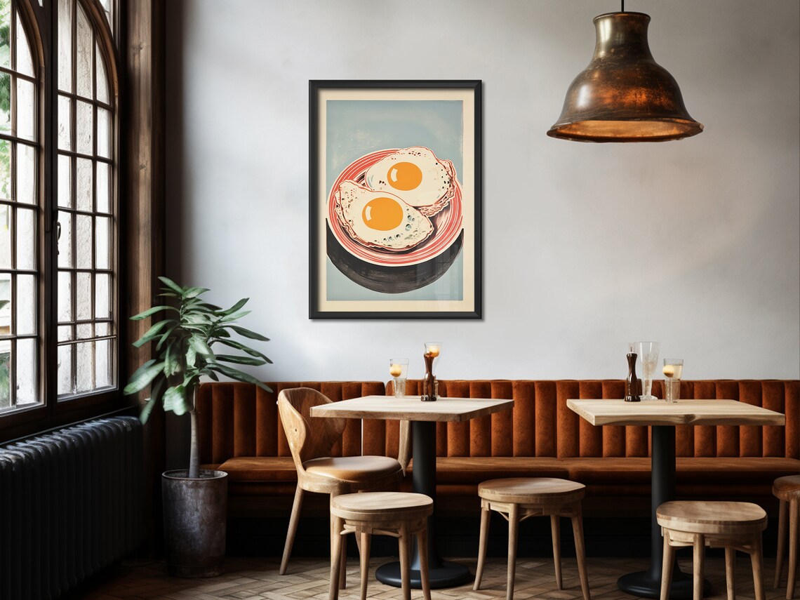 Retro Egg Print Kitchen Wall Art, Food Poster - Image 3