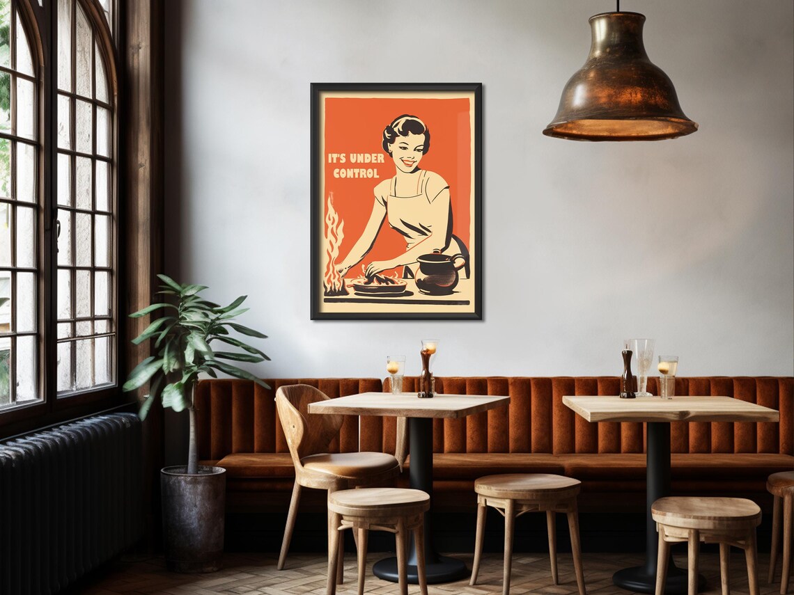 Retro Funny Kitchen Art, Vintage 50s Atomic Age - Image 3