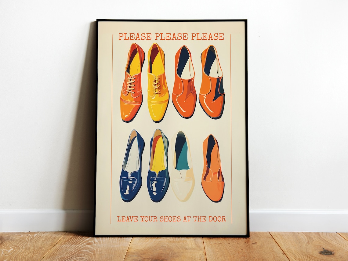 Leave Your Shoes At The Door Funny Retro Poster