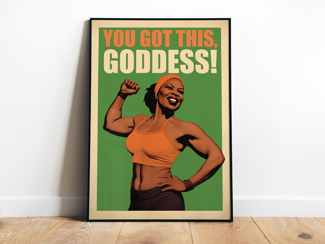 You Got This Goddess Retro Female Gym Workout Motivation Poster