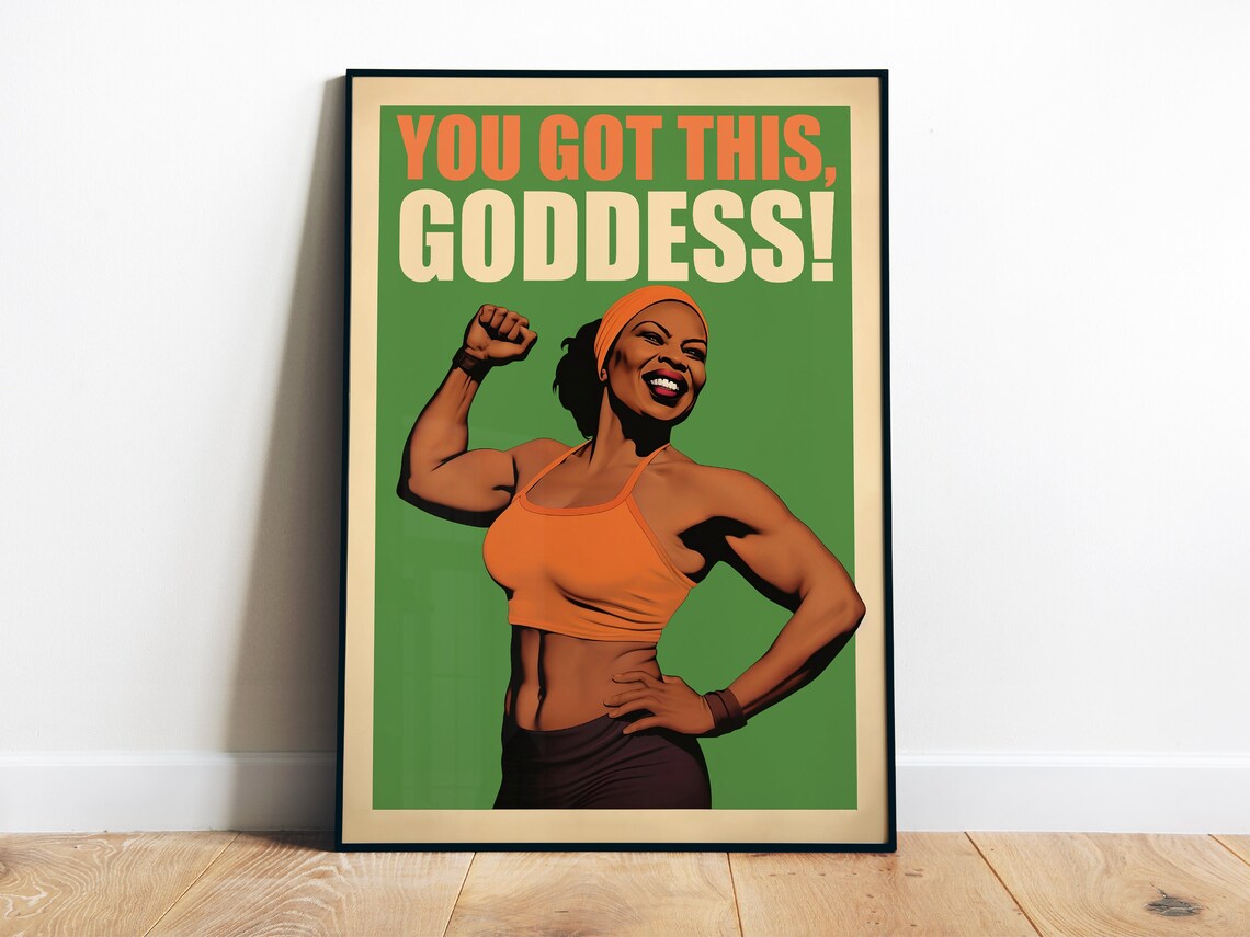 You Got This Poster Female Gym Wall Art Black Girl Print Fitness Poster Exercise Art Home Gym Decor Workout Room Decor