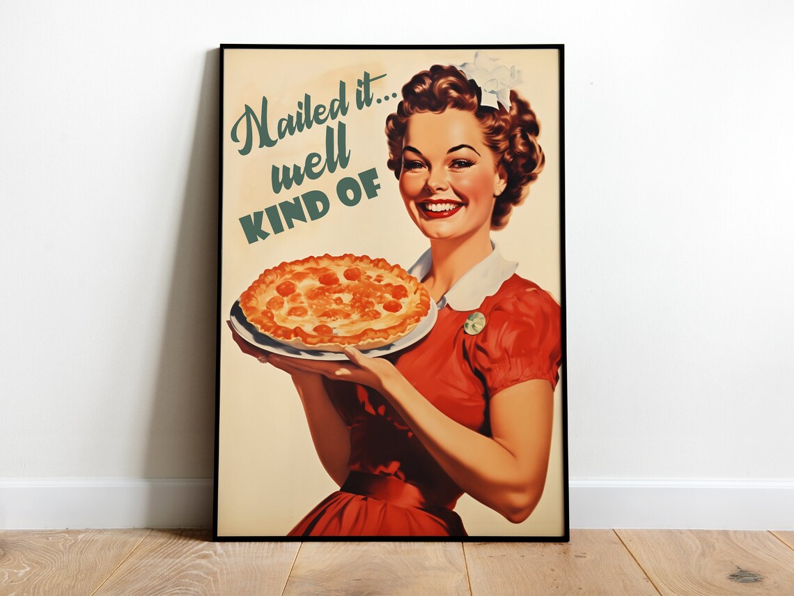 Retro Kitchen 50s Style Pie Print, Kitchen Art