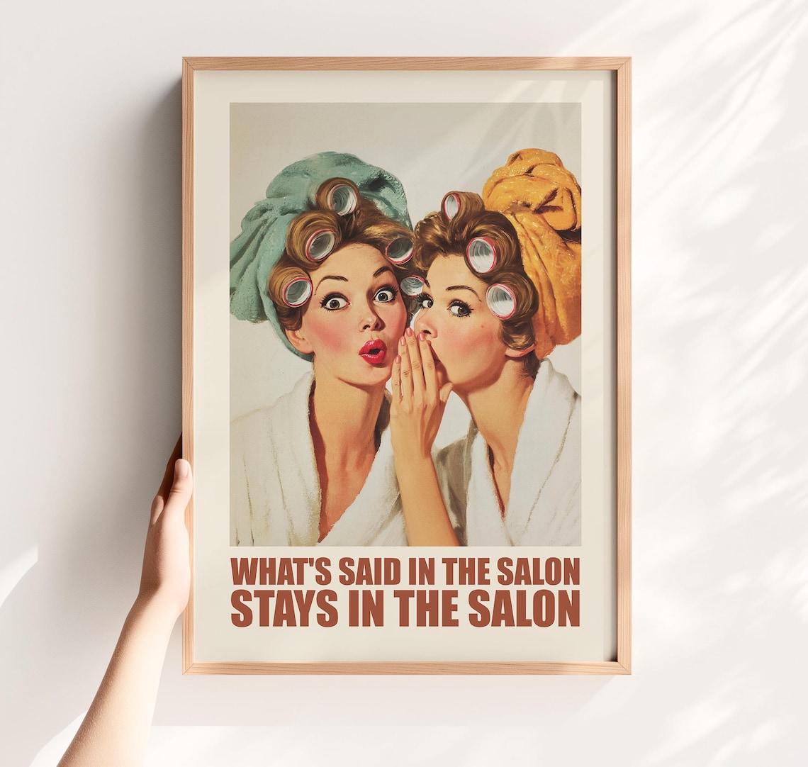 Whats Said In The Salon Stays Retro Beauty Poster