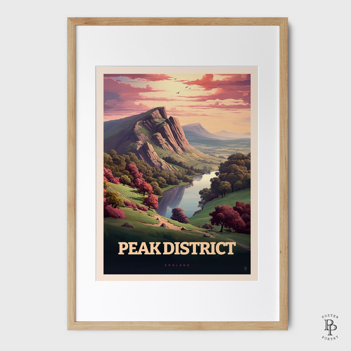 Peak District Vintage Travel Poster, Lake House Decor - Image 4