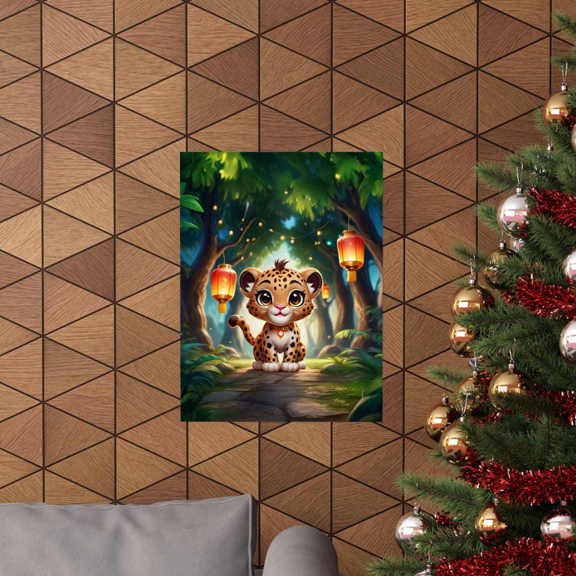 Leopard Whimsical Enchanted Forest, Nursery Decor - Image 4