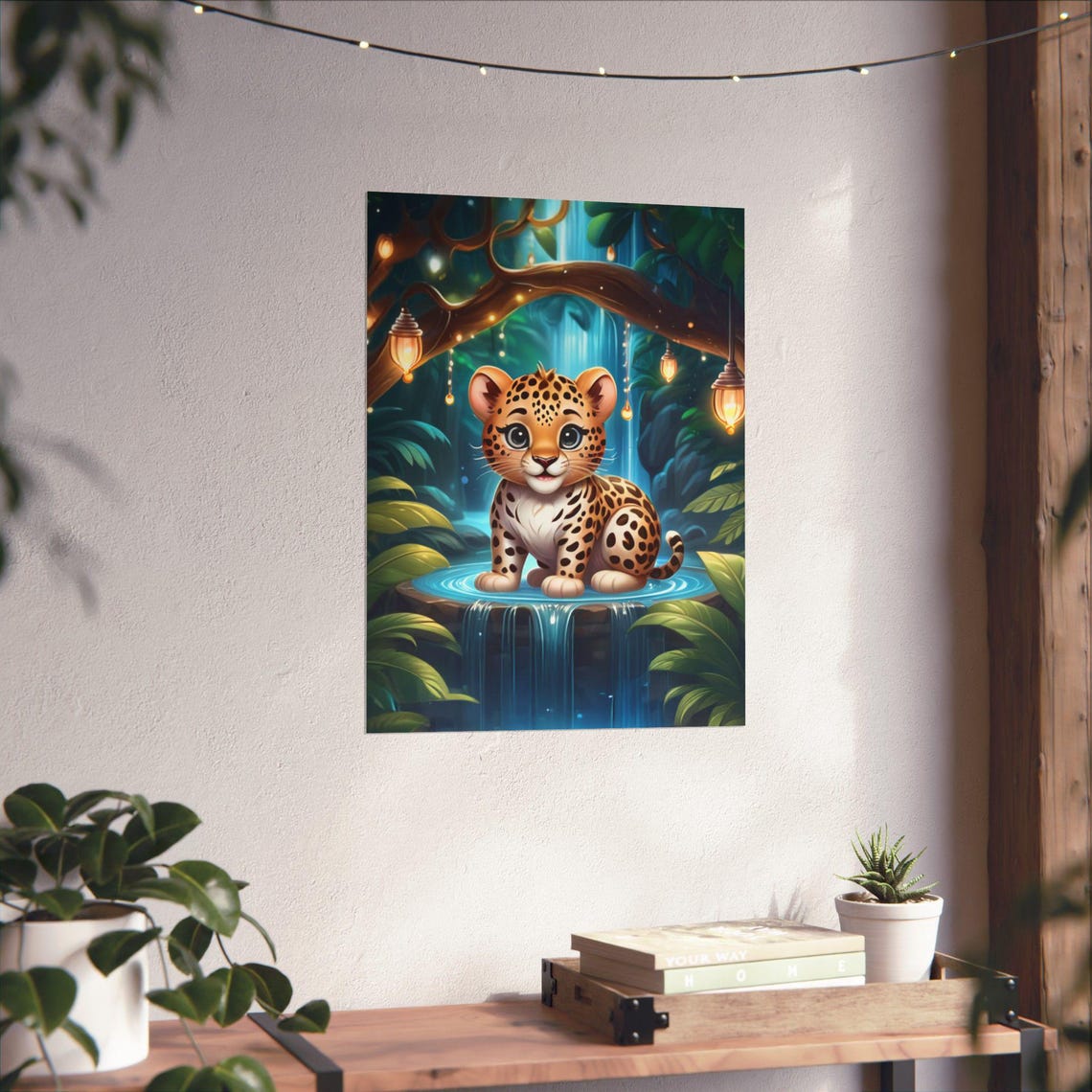 Leopard Whimsical Jungle Scene, Nursery Decor - Image 4