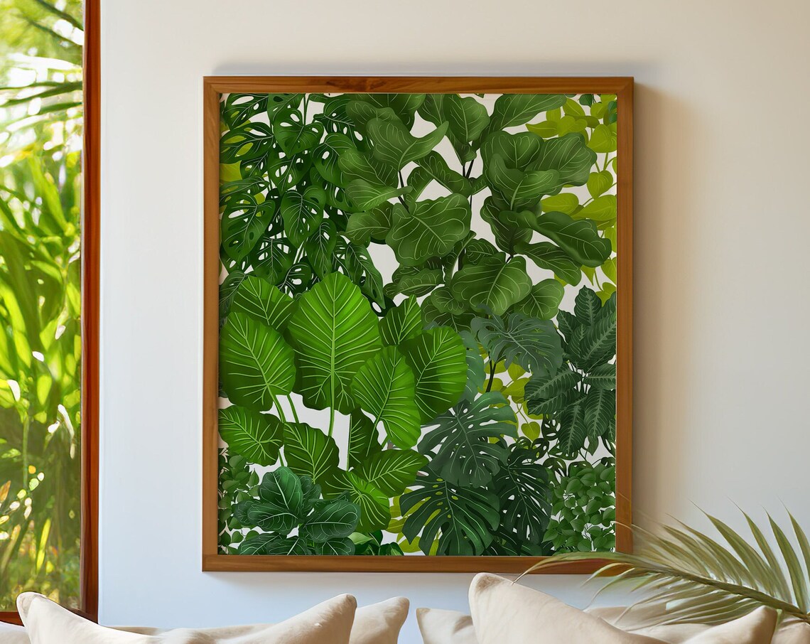 Monstera Philodendron Leaf Fill Poster Tropical Jungle Foliage