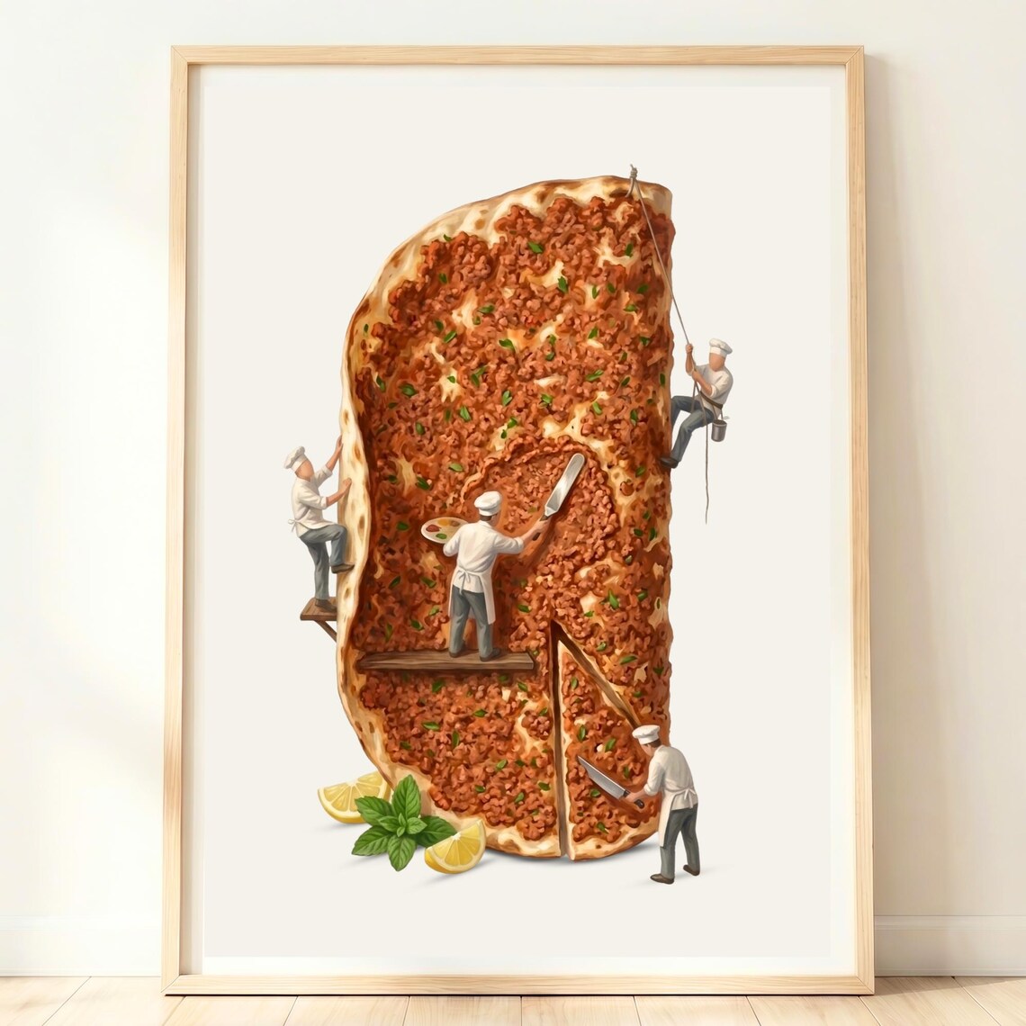 Lahmacun Art Print, Turkish Food Kitchen Decor