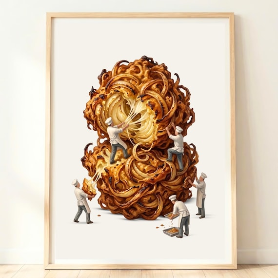 Onion Bhaji Wall Art Indian Takeaway Print India Food Kitchen Decor Curry Night Gift