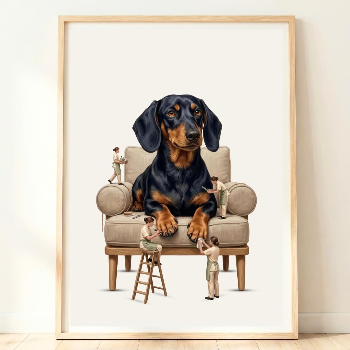 Dachshund Wall Art Poster, Chair Decor Gift