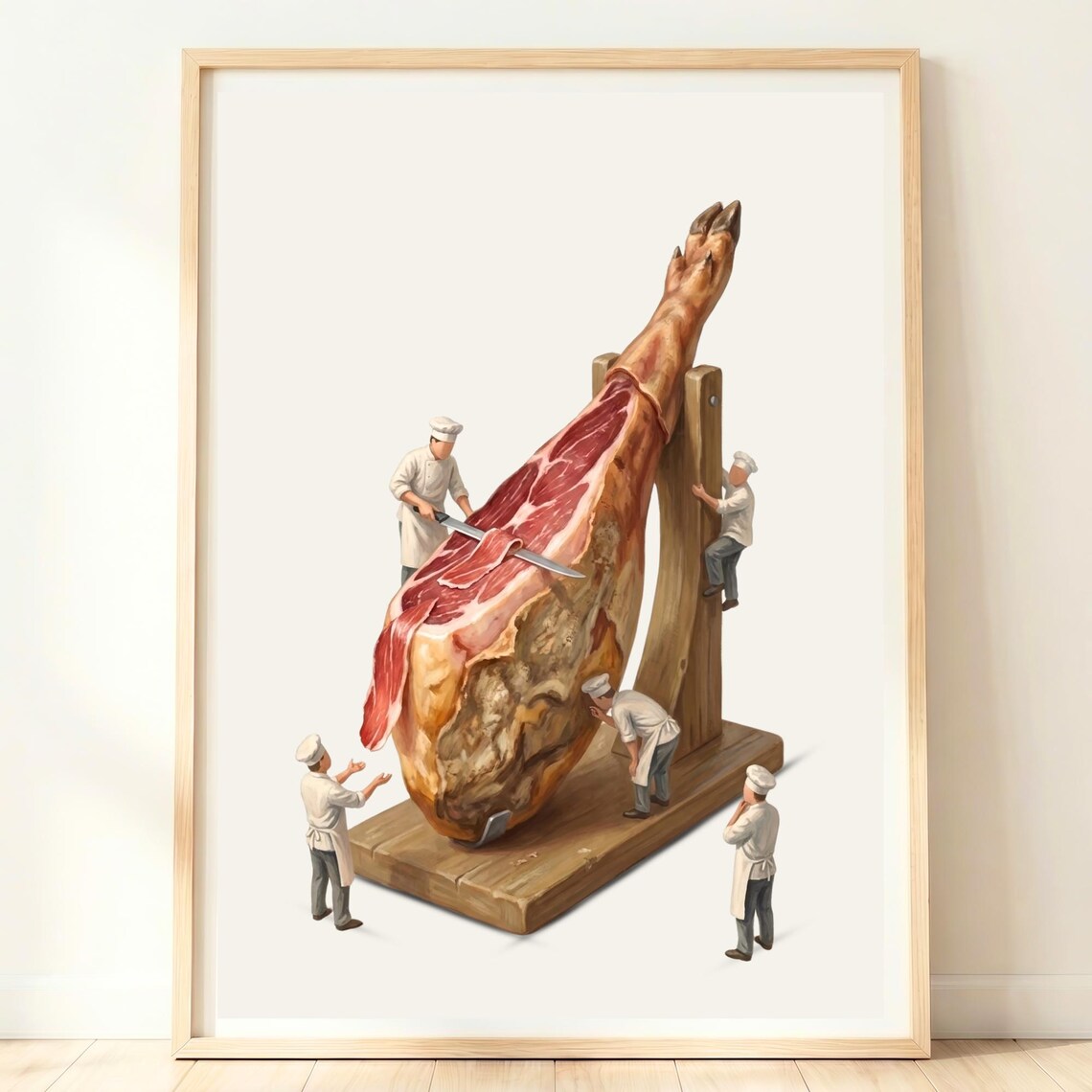 Jamon Spanish Ham Art Print, Gourmet Food Decor