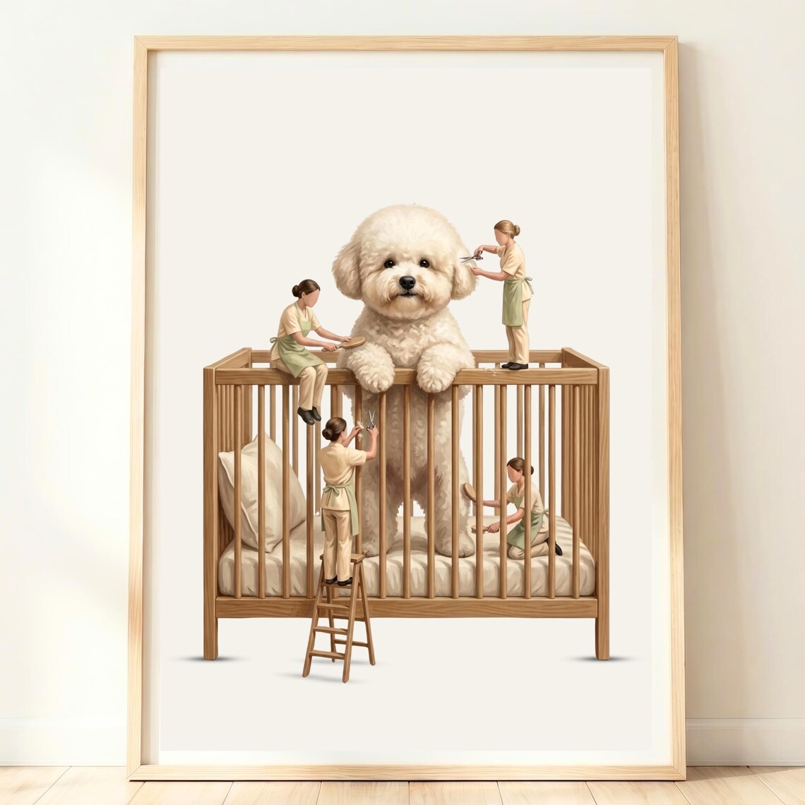 Bichon Frise Art Print, Nursery Dog Decor