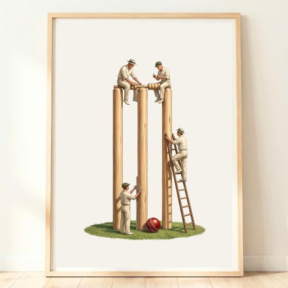 Cricket Print Boys Room Artwork Decor Sports Poster Playroom Wall Art For