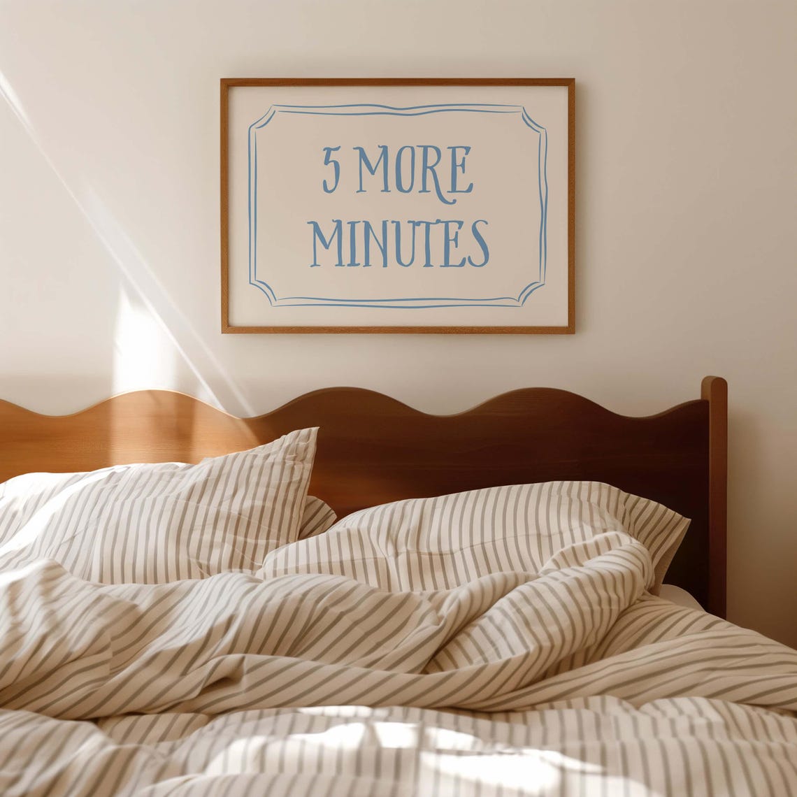 5 More Minutes Blue Quote Poster Funny Bedroom Above Bed Decor - Image 3