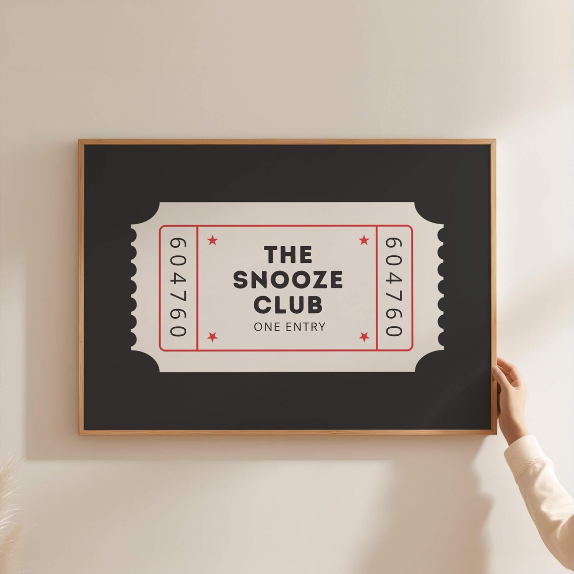 The Snooze Club Above Bed Poster, Neutral Bedroom Decor - Image 3