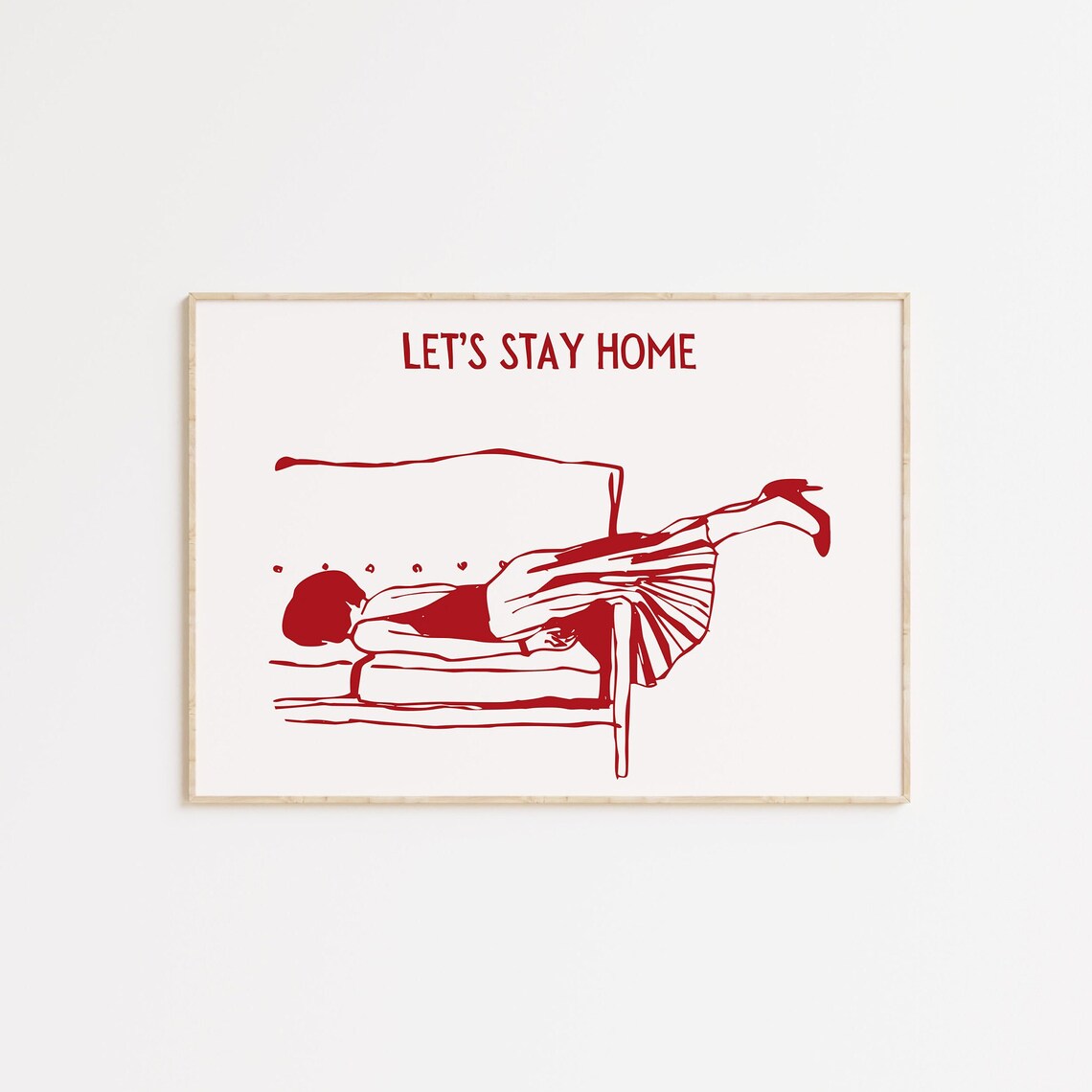 Homebody Club Funny Introvert Art Print, Retro Decor