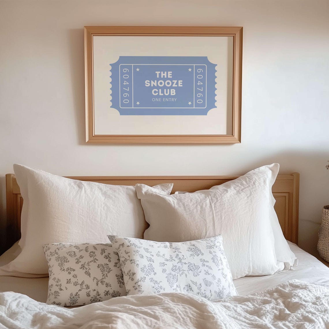 The Snooze Club Ticket Poster Blue Above Bed Funny Bedroom Decor - Image 2
