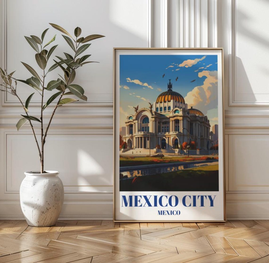 Palacio De Bellas Artes Poster Mexico City Architectural Art Print