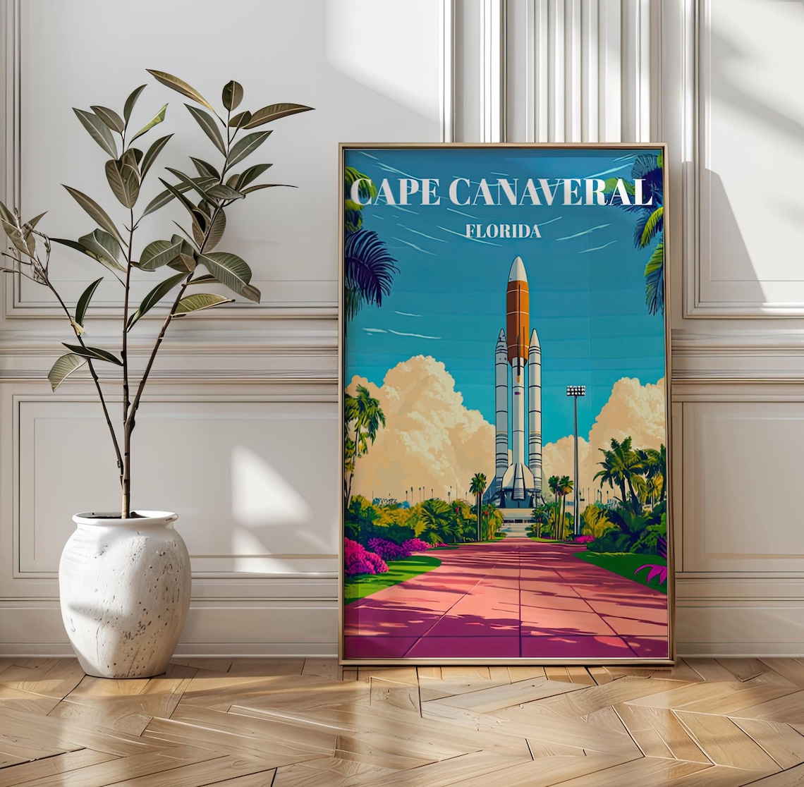 Cape Canaveral Florida Vintage Travel Poster Art Print