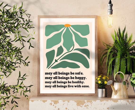May All Beings Be Safe Metta Prayer Art Print