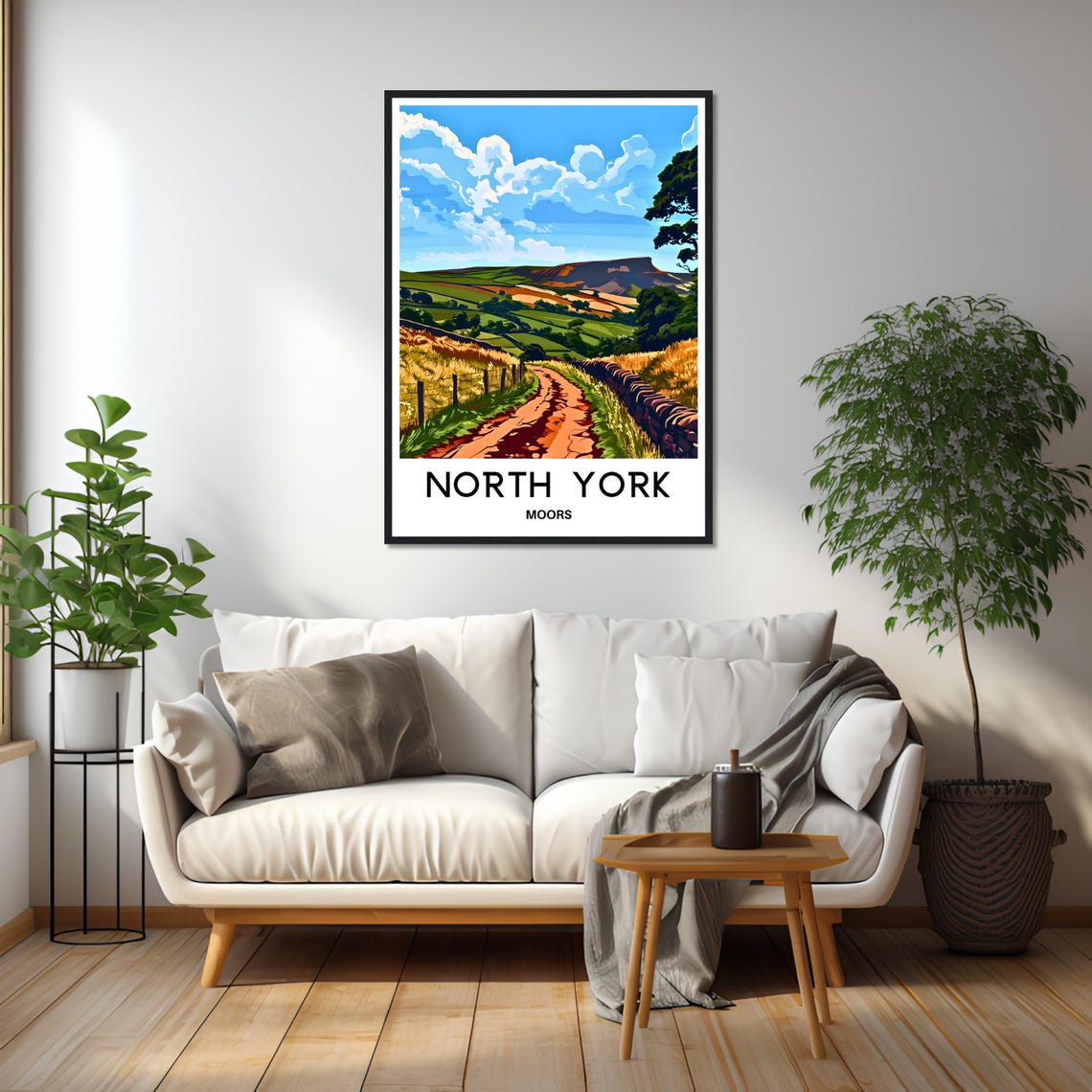 North York Moors Walking Trail Through Rolling Green Hills Poster - Image 2