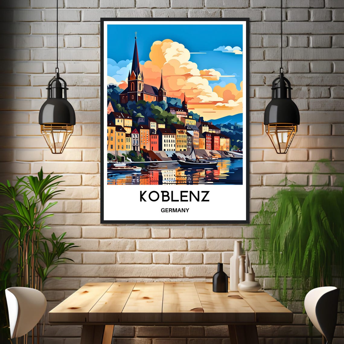 Koblenz Germany Riverside Old Town Vintage Travel Wall Poster - Image 3