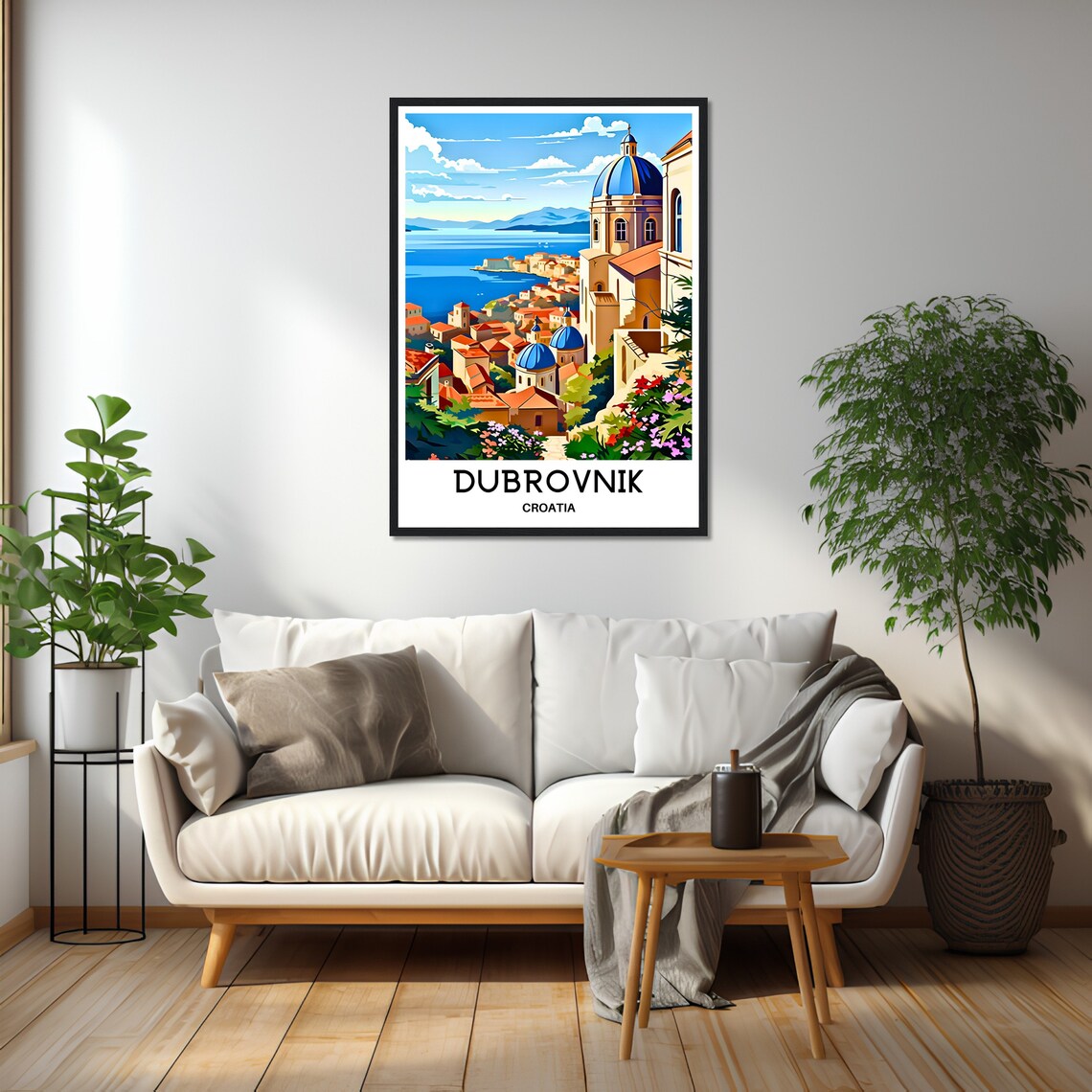 Dubrovnik Croatia Blue Domes Adriatic Coast Scenic Travel Poster - Image 2
