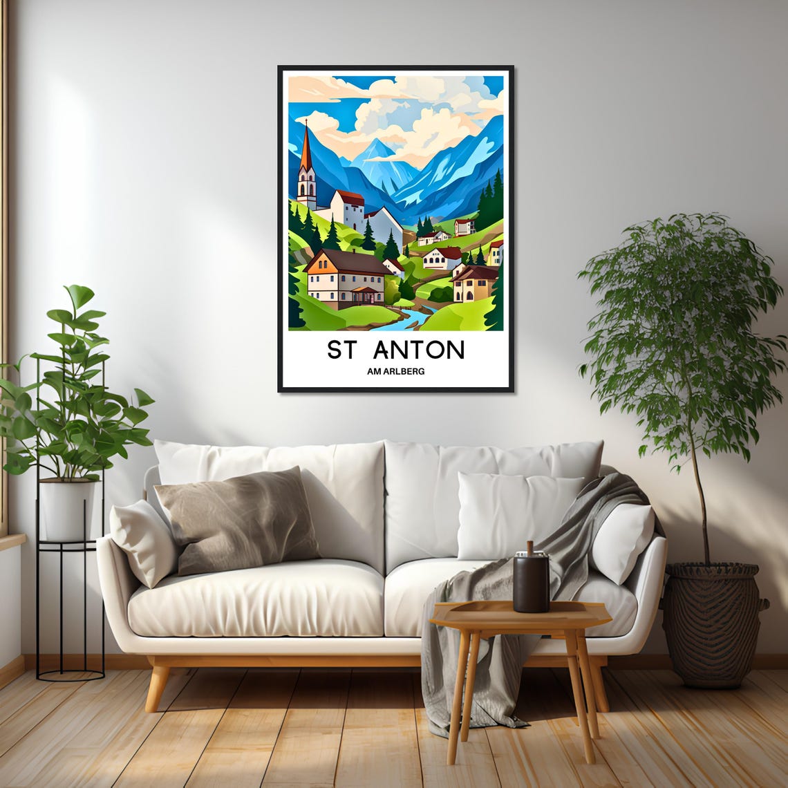 St Anton am Arlberg Austria Alpine Village Ski Travel Poster - Image 2