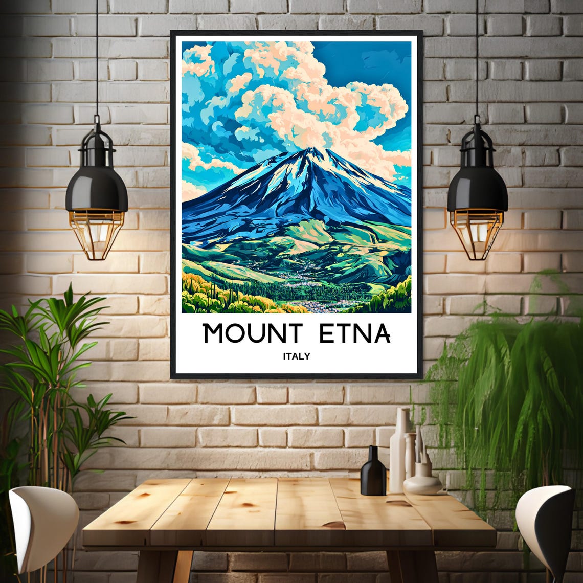 Dramatic Mount Etna Italy Volcano Sicily Eruption Sky Poster - Image 3