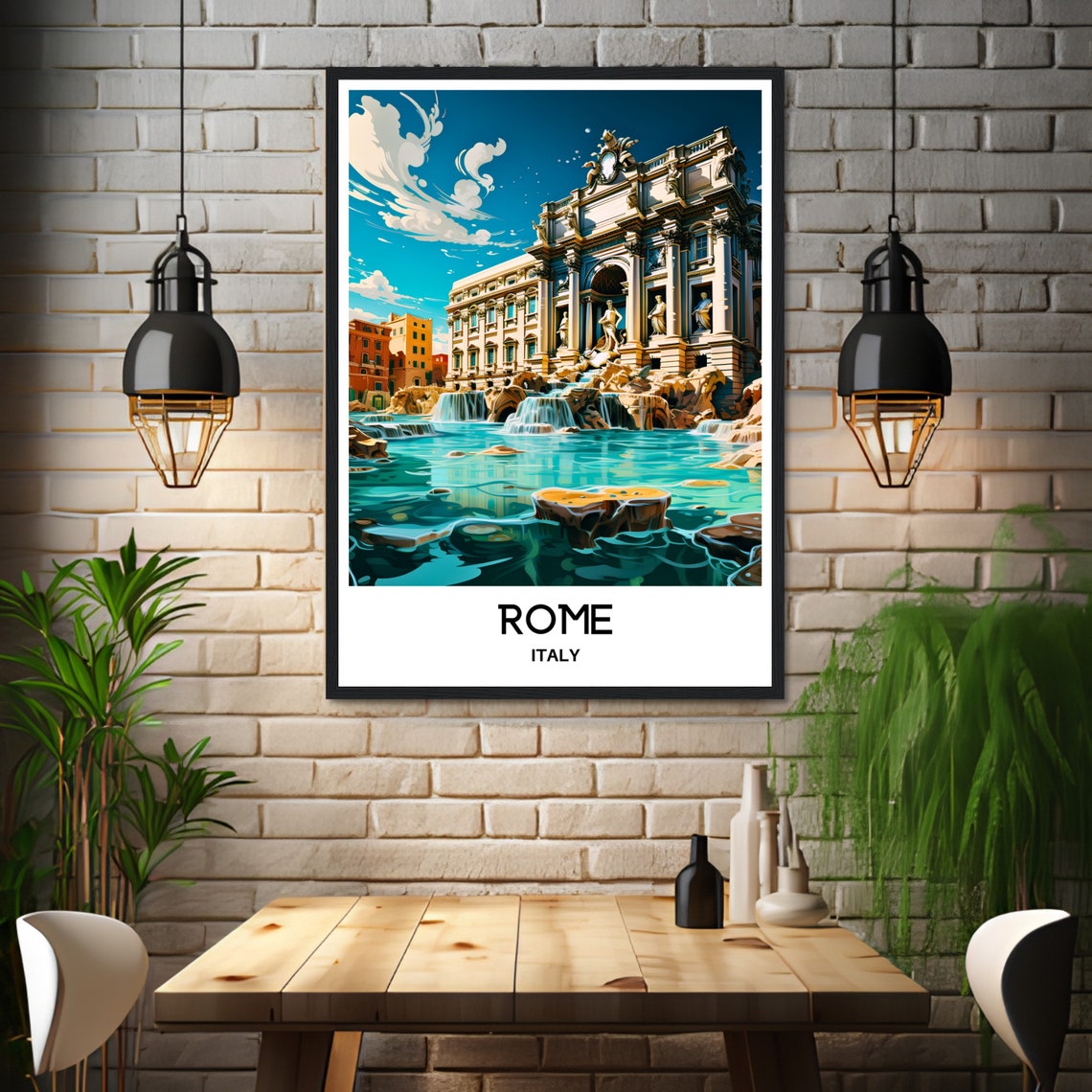 Rome Travel Poster Rome Travel Print Rome Gift Art Rome Travel Art Rome Italy Print Rome Lover Gift Rome Painting Rome Artwork Print Rome - Image 2
